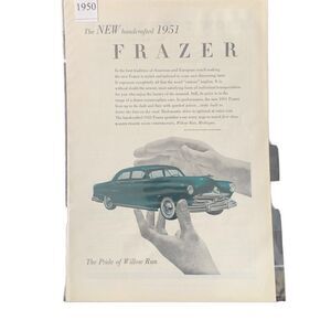 Vintage 1959 Frazer NEW Handcrafted Advertisement As Asvertising